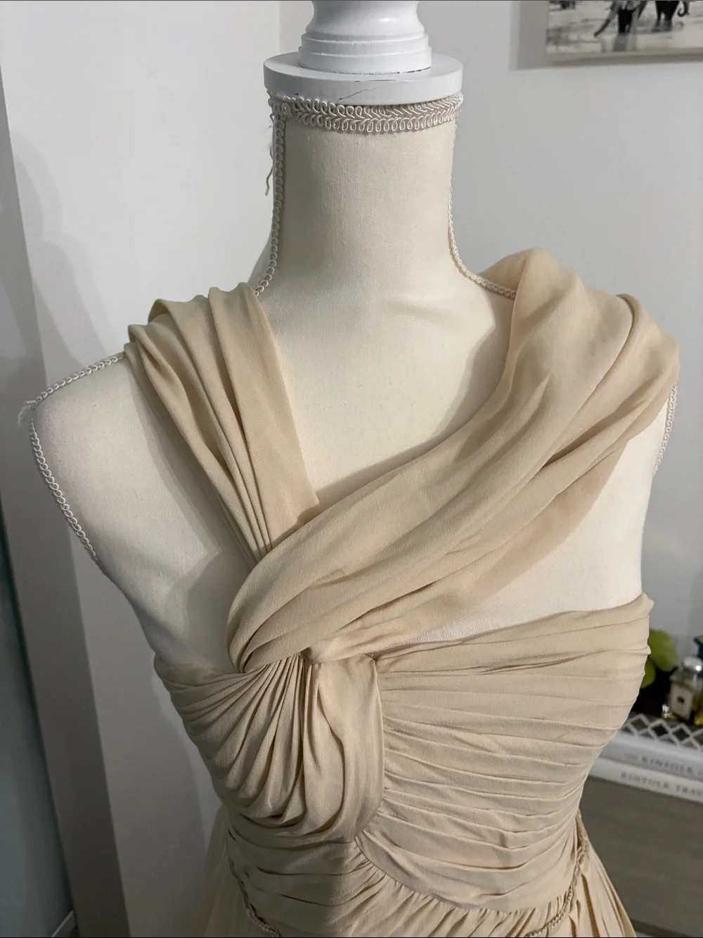 3.1 Phillip Lim Cream One-Shoulder Twist Pleated Dress - Picture 3 of 12